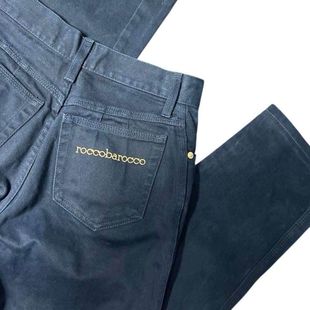 Roccobarocco Vintage high rise mom Jeans tapered leg Blue Size 29 Made in Italy